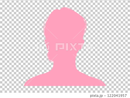 匿名個人資料中一位梳著髮髻(正面,粉紅色,上身)的女性的特寫剪影 匿名個人資料中一位梳著髮髻(正面,粉紅色,上身)的女性的特寫剪影 122041957