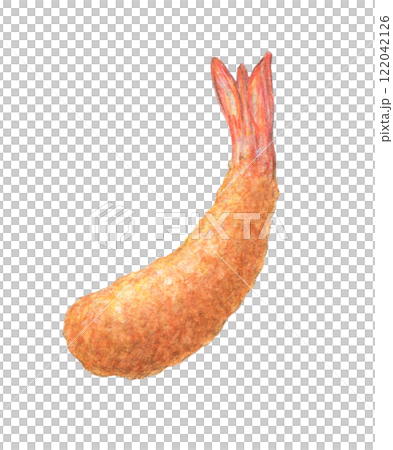 エビフライ 手描き 水彩 エビフライ 手描き 水彩 122042126