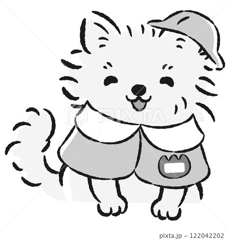 幼稚園の制服を着た犬のイラスト 122042202