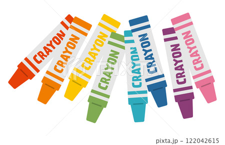 クレヨン8色セット／バラ展開／ベクターイラスト 122042615