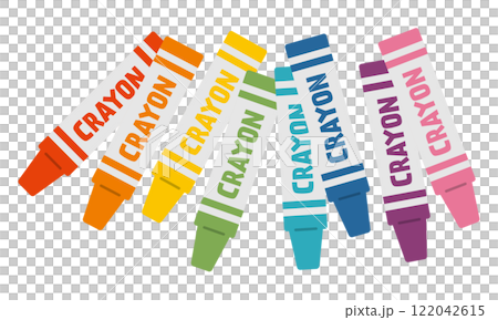 クレヨン8色セット／バラ展開／ベクターイラスト 122042615