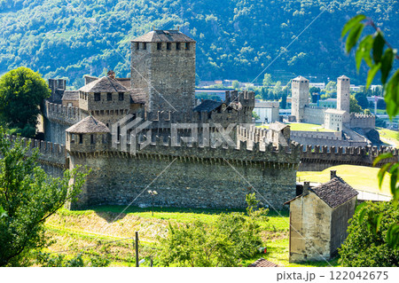 View of antique Castles of Bellinzona, Switzerland 122042675