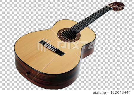 Classical acoustic guitar on the white background 122043444