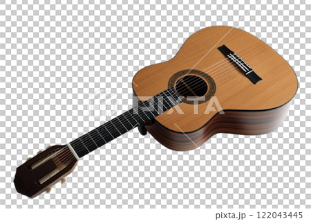 Classical acoustic guitar on the white background 122043445