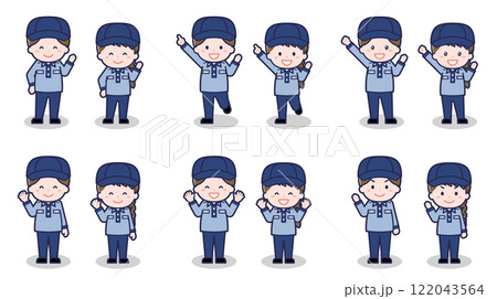 郵便配達員の男女 02 郵便配達員の男女 02 122043564