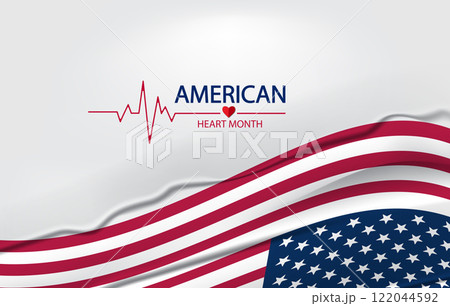 American Heart Month Beautiful Design With the USA Flag American Heart Month Beautiful Design With the USA Flag 122044592