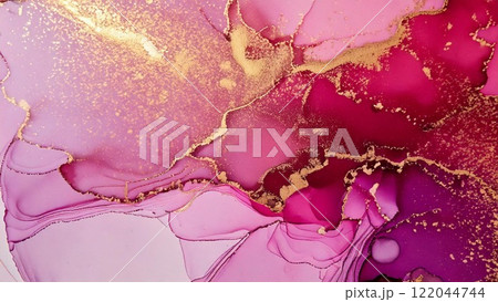 高級感のある水彩風背景イラスト アルコールインクアート チラシ・Web・動画背景素材16:9サイズ  122044744