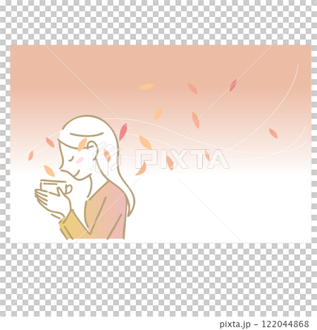 享受茶香的女人:插畫素材:背景 享受茶香的女人:插畫素材:背景 122044868