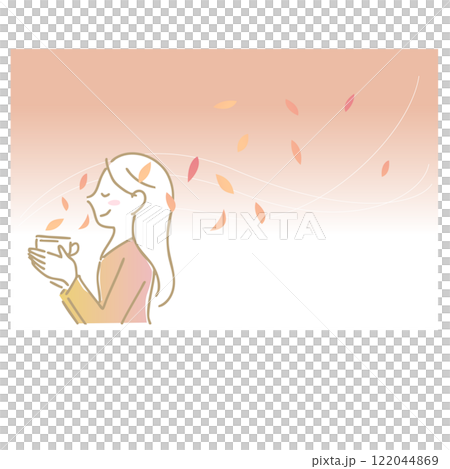 享受茶香的女人:插畫素材:背景 享受茶香的女人:插畫素材:背景 122044869