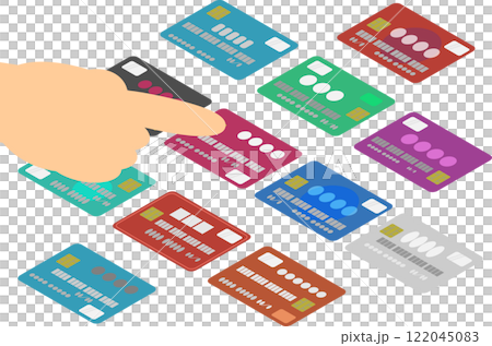 指向許多等距信用卡中的一張的資料 指向許多等距信用卡中的一張的資料 122045083