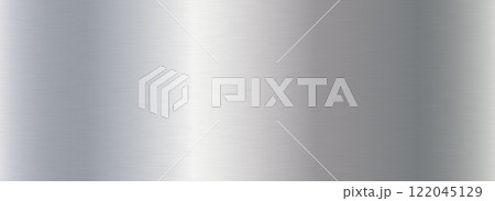 Grey metallic gradient texture. Silver metal foil background. Wide shiny titan or aluminum sheet for label, plate, sign, tag, print. Stainless steel textured material surface. Vector chrome backdrop Grey metallic gradient texture. Silver metal foil background. Wide shiny titan or aluminum sheet for label, plate, sign, tag, print. Stainless steel textured material surface. Vector chrome backdrop 122045129