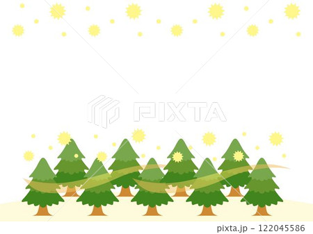 フレーム　花粉　花粉症　アレルギー　健康　医療　イメージ　スギ　花粉症　背景　イラスト素材 122045586