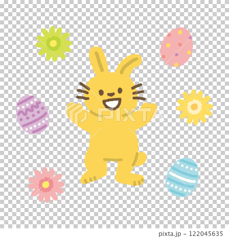 復活節兔子復活節彩蛋插畫手繪 122045635