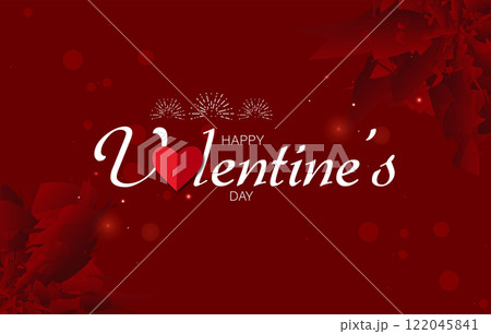 Heartfelt Valentines Day wishes with red bokeh background Heartfelt Valentines Day wishes with red bokeh background 122045841