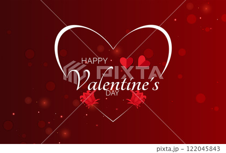Valentines Day heart design and greeting Valentines Day heart design and greeting 122045843