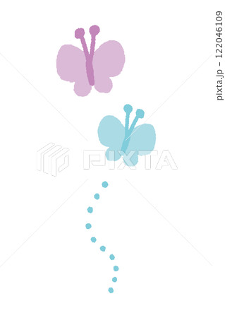 シンプルでかわいい蝶の手書きイラスト 122046109