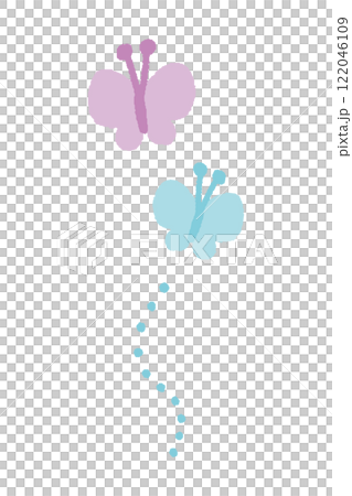 シンプルでかわいい蝶の手書きイラスト 122046109