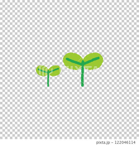 Simple and cute hand-drawn illustration of plant sprouts 122046114