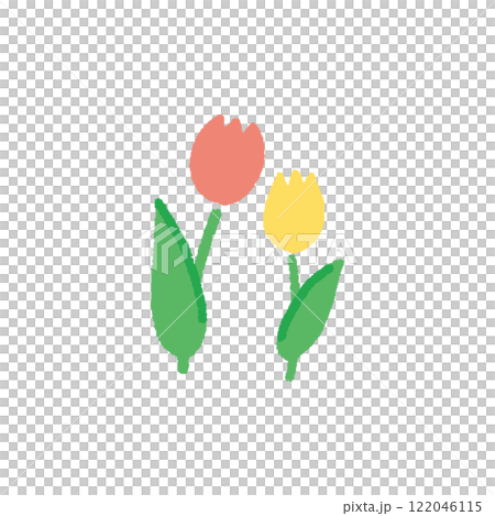 簡單的手繪鬱金香圖 122046115