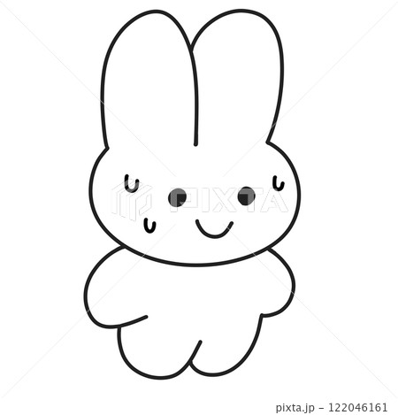 シンプルな白いうさぎ 122046161