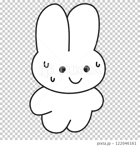 シンプルな白いうさぎ 122046161