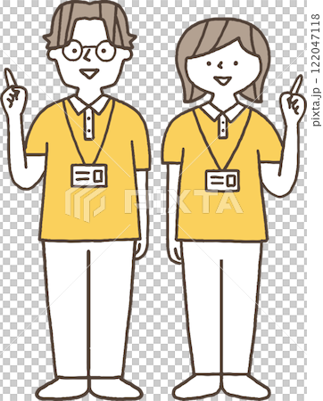 説明をする介護職員単色 122047118