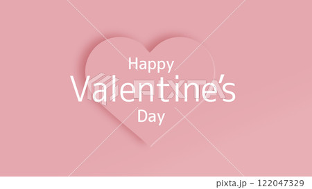 バレンタイン、ピンクのハート、影付き 122047329