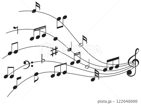 Flowing Musical Notes Illustration 122048000