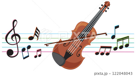 Melodic Symphony: Violin and Notes 122048043