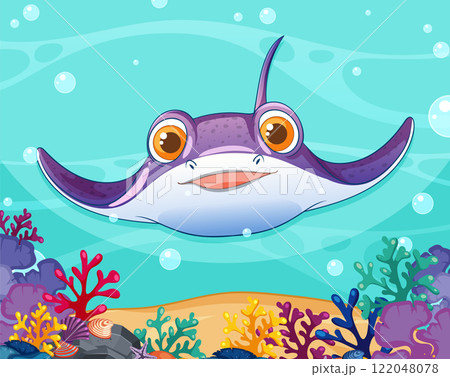Colorful Underwater Sea Creature Illustration 122048078