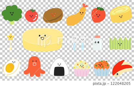 可愛便當配菜和便當盒套裝（附臉） 122048205