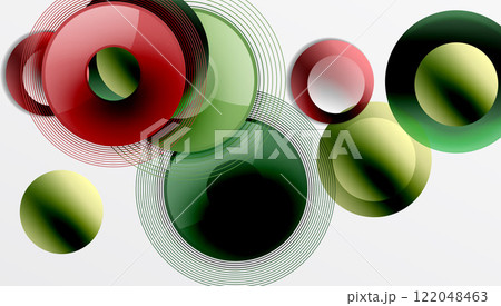 Sleek vector with overlapping circles in vibrant colors and smooth gradients. Dynamic composition with depth, symmetry, and minimalistic elegance on a light background Sleek vector with overlapping circles in vibrant colors and smooth gradients. Dynamic composition with depth, symmetry, and minimalistic elegance on a light background 122048463