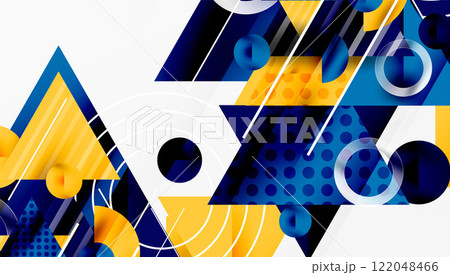 Sleek abstract background - layered triangles with vibrant gradient tones. Semi-transparent shapes add depth and contemporary aesthetic 122048466