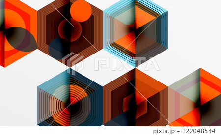 Creative hexagons geometric shapes design Creative hexagons geometric shapes design 122048534