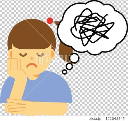 無法清晰思考的女人的插圖 無法清晰思考的女人的插圖 122048545