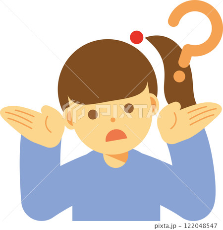考える、疑問に思う、わからない女性のイラスト 122048547
