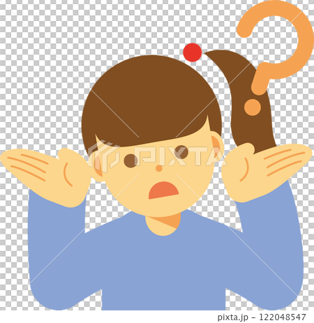 考える、疑問に思う、わからない女性のイラスト 122048547