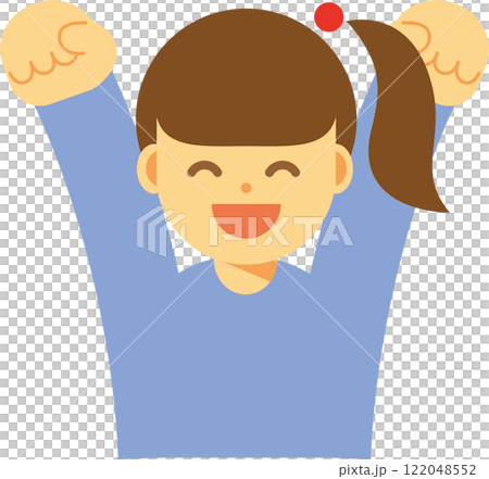 一個微笑的女人舉起雙拳的圖標 122048552