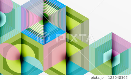 Creative hexagons geometric shapes design Creative hexagons geometric shapes design 122048565