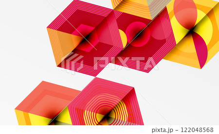 Hexagons design geometric abstract background Hexagons design geometric abstract background 122048568