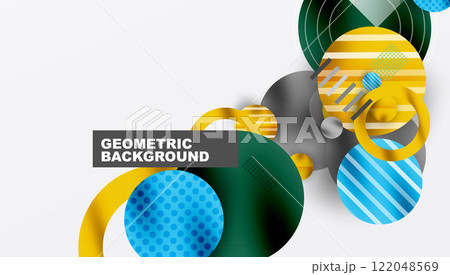 Abstract Circle Design with Overlapping Transparent Geometric Shapes Abstract Circle Design with Overlapping Transparent Geometric Shapes 122048569