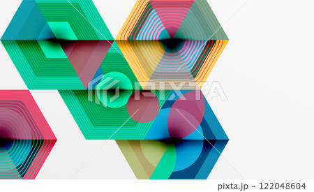 Hexagons, diamonds pattern. Geometric repeating hexagon background Hexagons, diamonds pattern. Geometric repeating hexagon background 122048604
