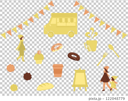 Set illustrations of winter market Set illustrations of winter market 122048779