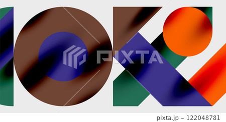 Vibrant abstract background circles with smooth gradients, creating a dynamic and modern design. Ideal for creative, tech, or contemporary-themed projects 122048781