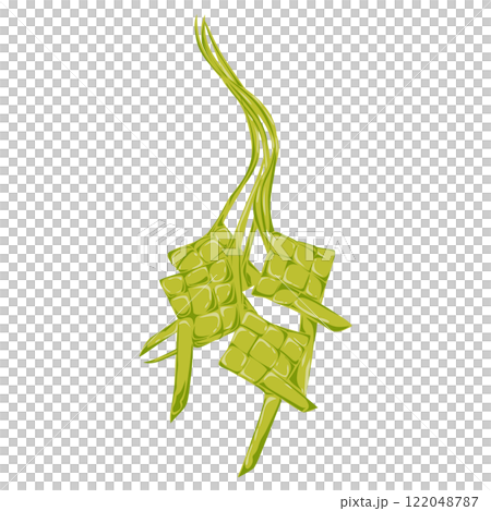 Ketupat illustration. Traditional Indonesian rice cake, often served during Eid Ketupat illustration. Traditional Indonesian rice cake, often served during Eid 122048787