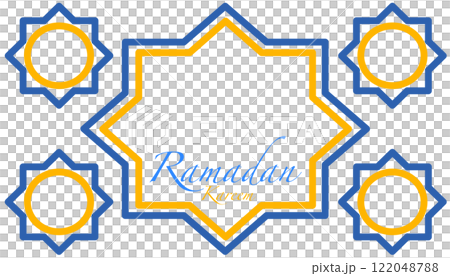 Ramadan Kareem design with geometric stars and circles. Festive Islamic greetings Ramadan Kareem design with geometric stars and circles. Festive Islamic greetings 122048788