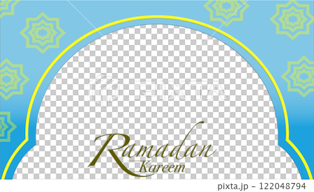 Ramadan Kareem design with arched shape and stars. Islamic holy month template Ramadan Kareem design with arched shape and stars. Islamic holy month template 122048794