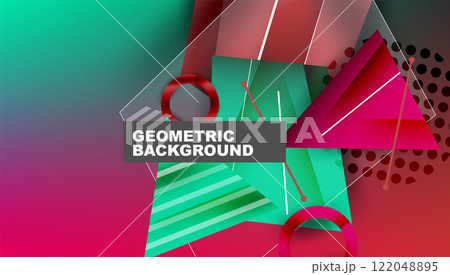 Abstract background geometric design with colorful gradients 122048895