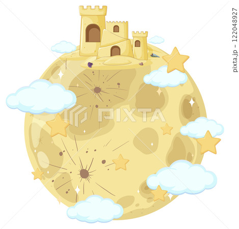 Castle on the Moon with Stars 122048927