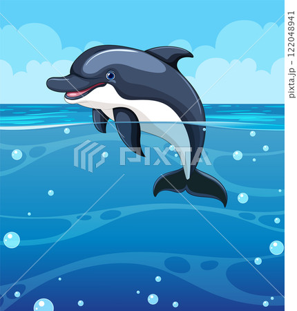 Playful Dolphin in Ocean Waves Playful Dolphin in Ocean Waves 122048941